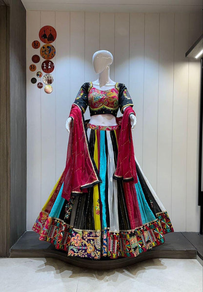 Designer Chaniya Choli for Navratri Patola Lehenga Festival outfit Gamthi Work Garba Night