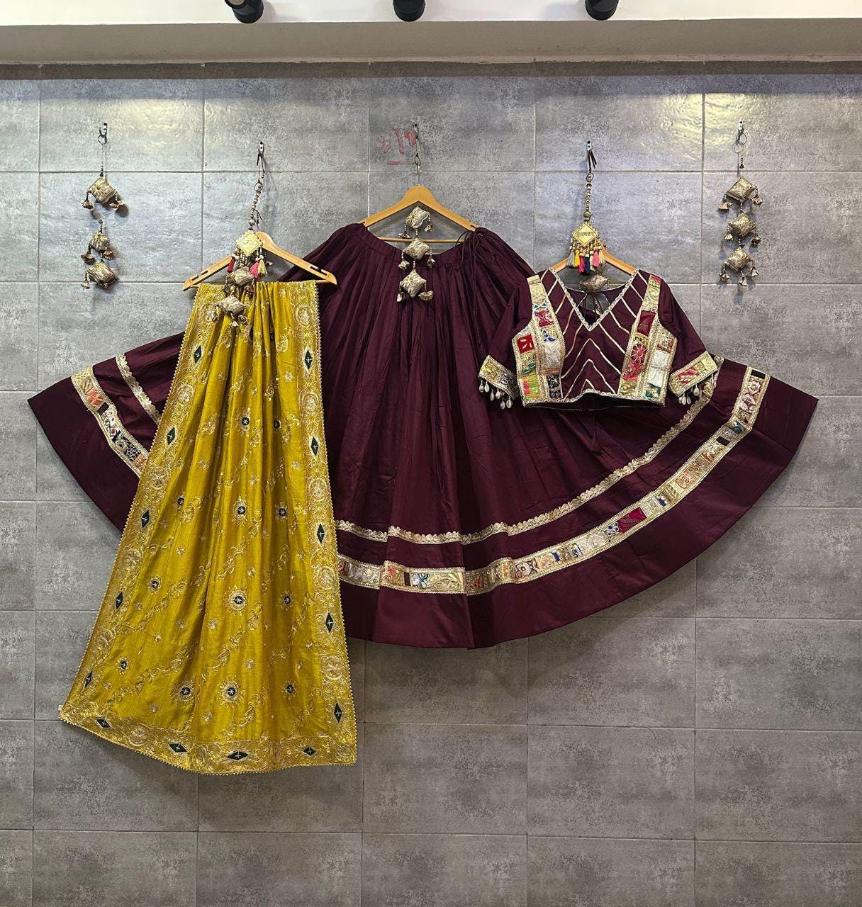 Designer Chaniya Choli for Navratri Patola Lehenga Festival outfit Gamthi Work Garba Night