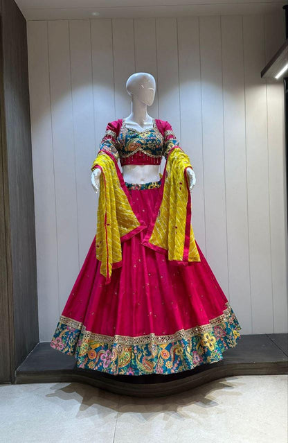 Designer Chaniya Choli for Navratri Patola Lehenga Festival outfit Gamthi Work Garba Night