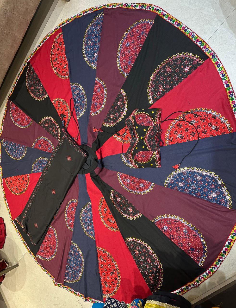 Khadi Cotton Kalo Pattern Chaniya Choli With Original Mirror Work