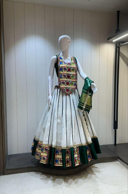 Designer Chaniya Choli for Navratri Patola Lehenga Festival outfit Gamthi Work Garba Night
