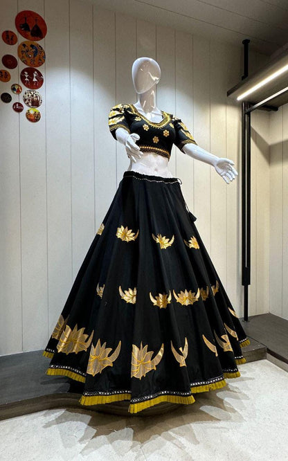 Designer Chaniya Choli for Navratri Patola Lehenga Festival outfit Gamthi Work Garba Night