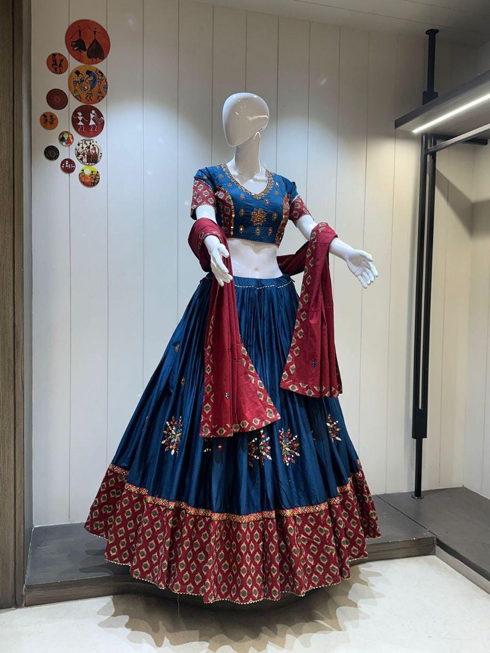 Designer Chaniya Choli for Navratri Patola Lehenga Festival outfit Gamthi Work Garba Night