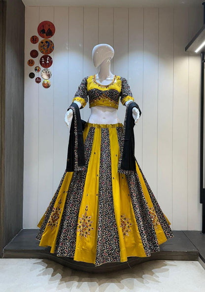 Pure Ajrakh Cotton Print Fabric Choli For Navratri Patola Lehenga Festival Outfit Gamthi Work Garba Night