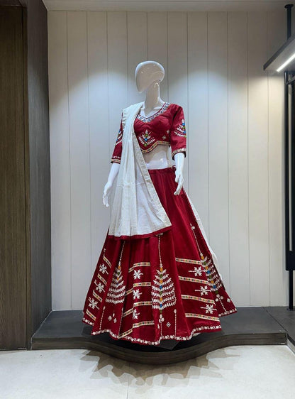 Designer Chaniya Choli for Navratri Patola Lehenga Festival outfit Gamthi Work Garba Night