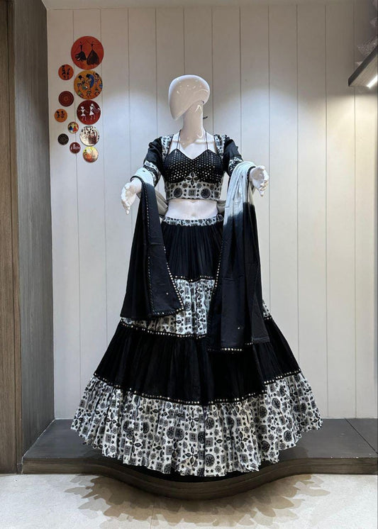 Pure Jaam Cotton Work Chaniya Choli For Navratri Patola Lehenga Festival Outfit Gamthi Work Garba Night