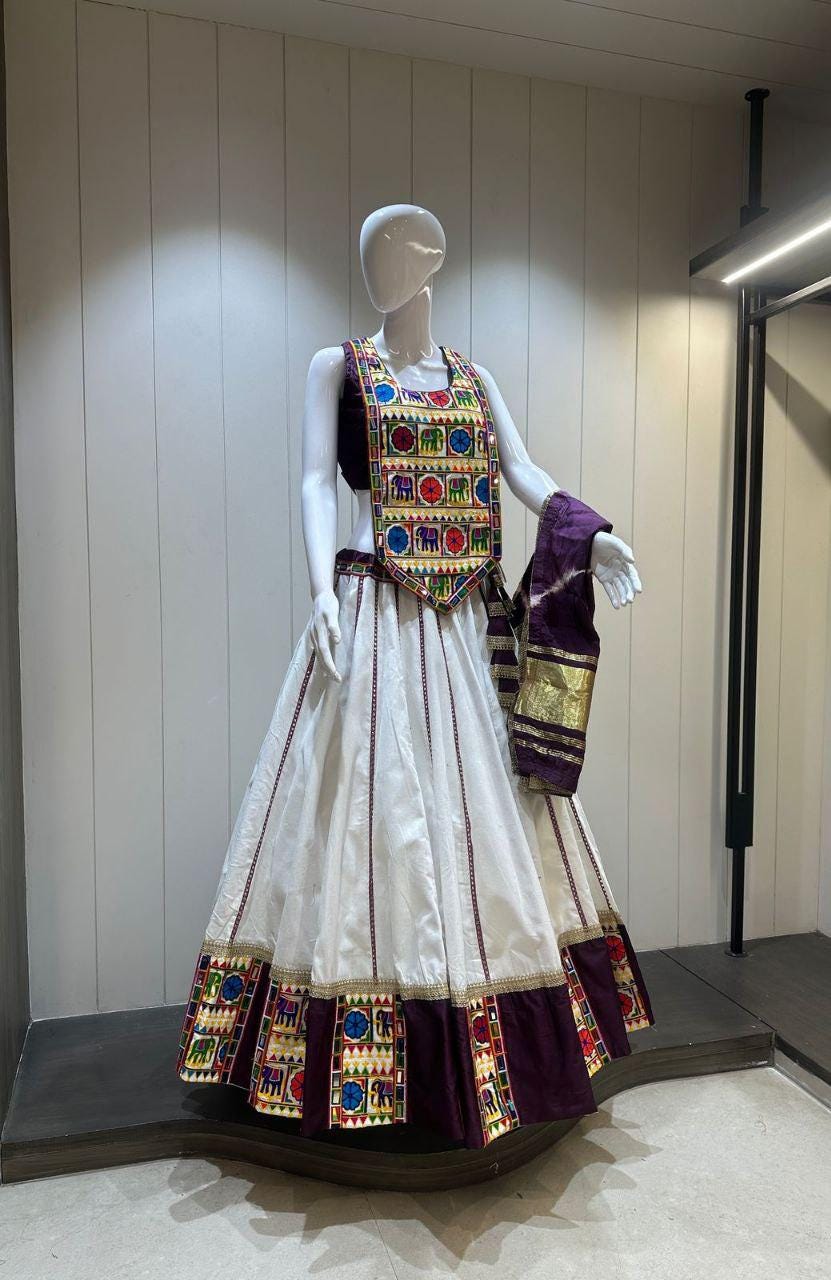Designer Chaniya Choli for Navratri Patola Lehenga Festival outfit Gamthi Work Garba Night