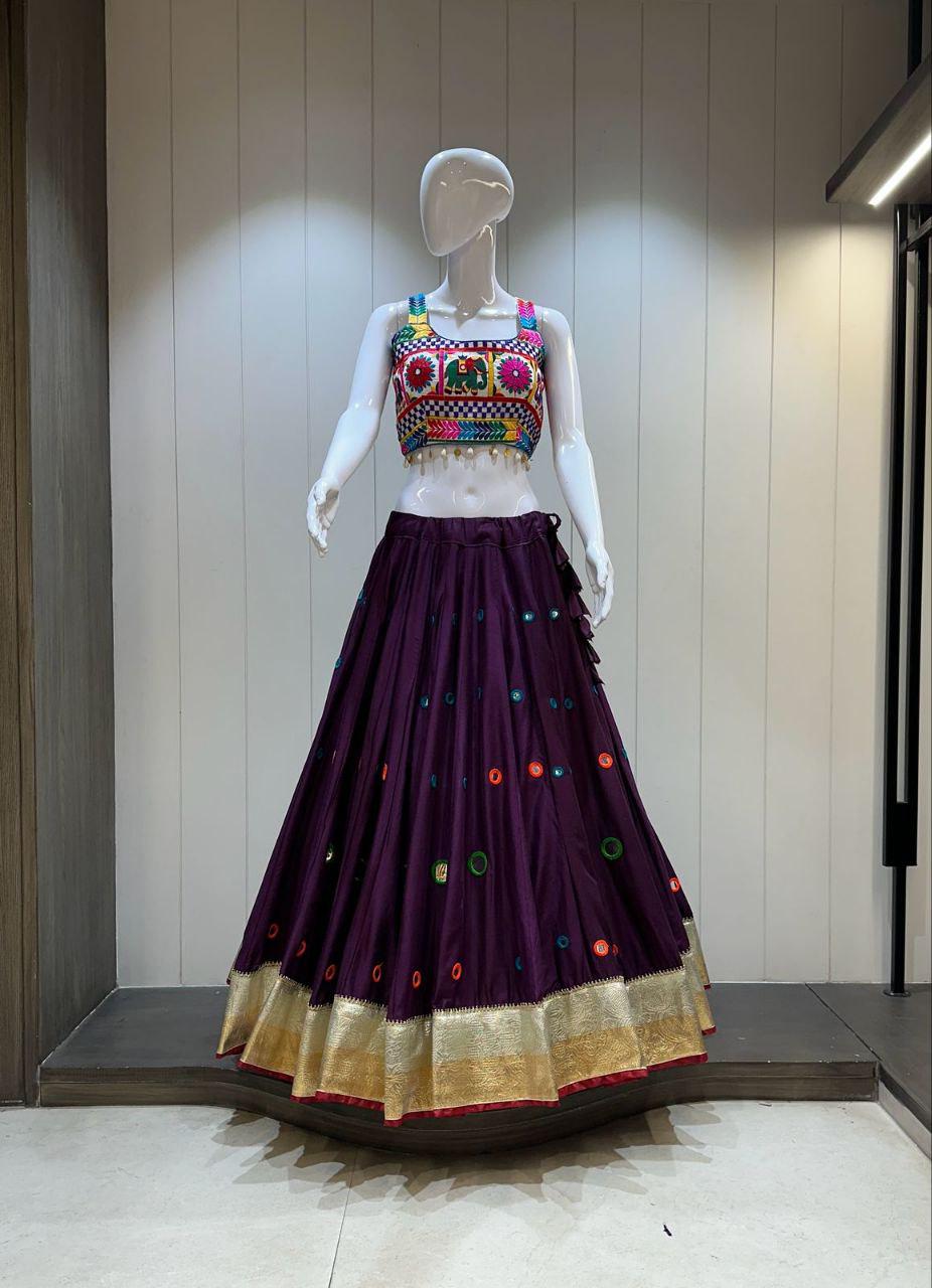 Designer Chaniya Choli for Navratri Patola Lehenga Festival outfit Gamthi Work Garba Night