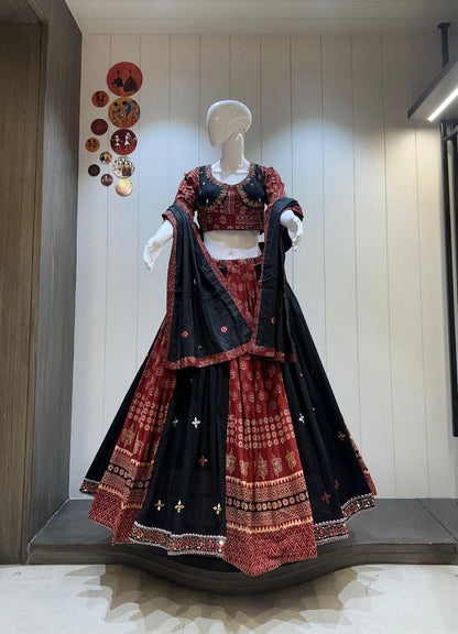 Designer Chaniya Choli for Navratri Patola Lehenga Festival outfit Gamthi Work Garba Night