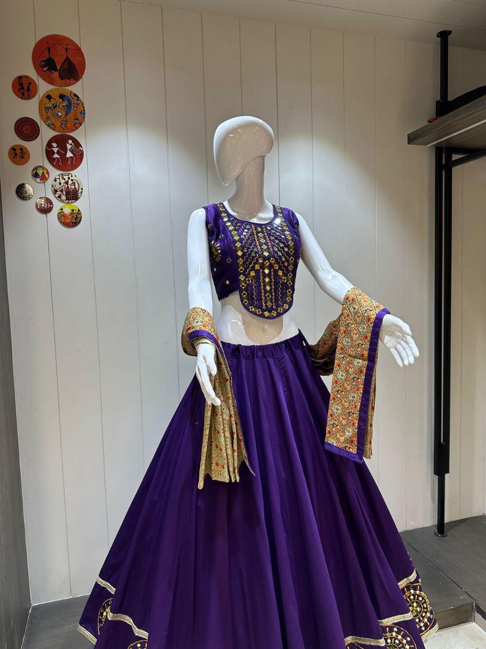 Designer Chaniya Choli for Navratri Patola Lehenga Festival outfit Gamthi Work Garba Night