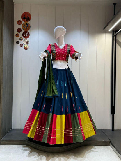 Designer Chaniya Choli for Navratri Patola Lehenga Festival outfit Gamthi Work Garba Night