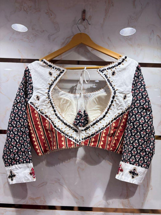 Kutchhi Box Work With Aari Work  With Patching Work Dupatta With Designer Blouse