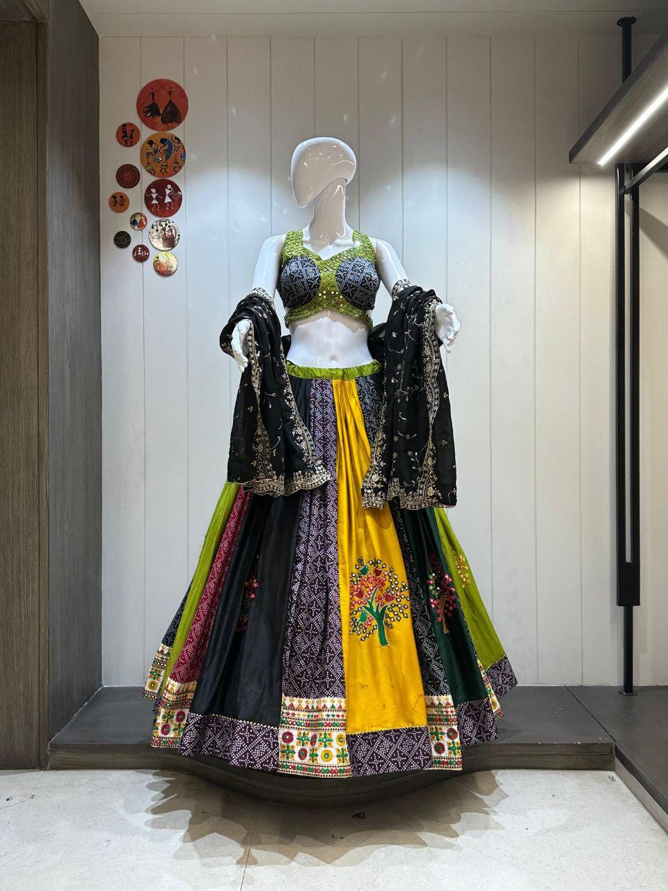Designer Chaniya Choli for Navratri Patola Lehenga Festival outfit Gamthi Work Garba Night