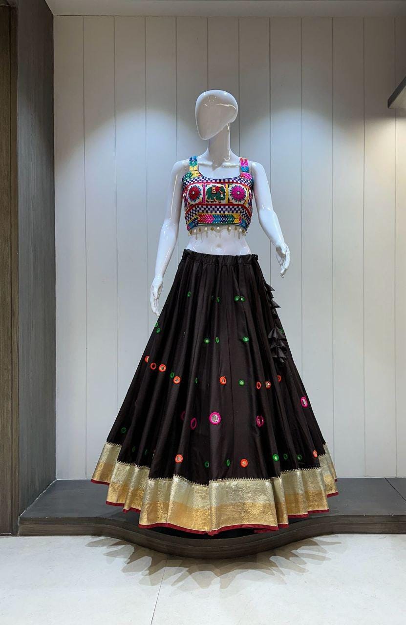 Designer Chaniya Choli for Navratri Patola Lehenga Festival outfit Gamthi Work Garba Night