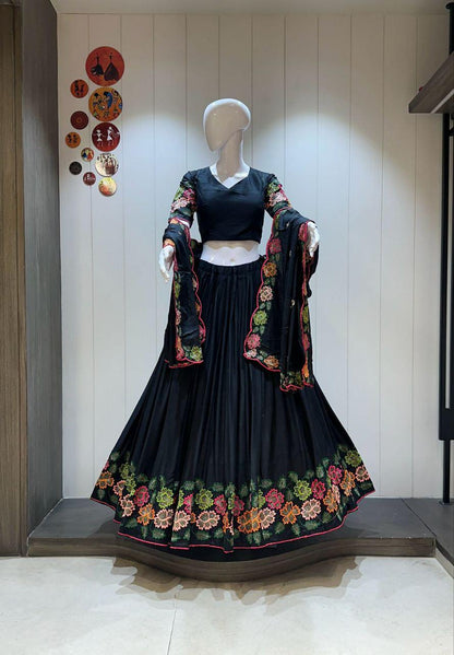 Designer Chaniya Choli for Navratri Patola Lehenga Festival outfit Gamthi Work Garba Night