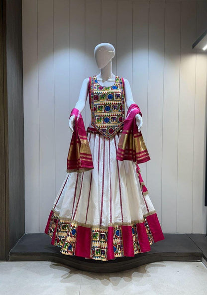 Designer Chaniya Choli for Navratri Patola Lehenga Festival outfit Gamthi Work Garba Night