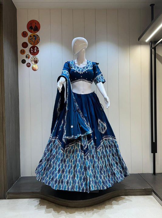 Pure Khadi Cotton Fabric Choli For Navratri Patola Lehenga Festival Outfit Gamthi Work Garba Night