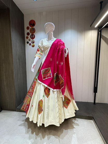 Fancy Banaras Viving Fabric Patch Work Choli For Navratri Patola Lehenga Festival Outfit Gamthi Work Garba Night