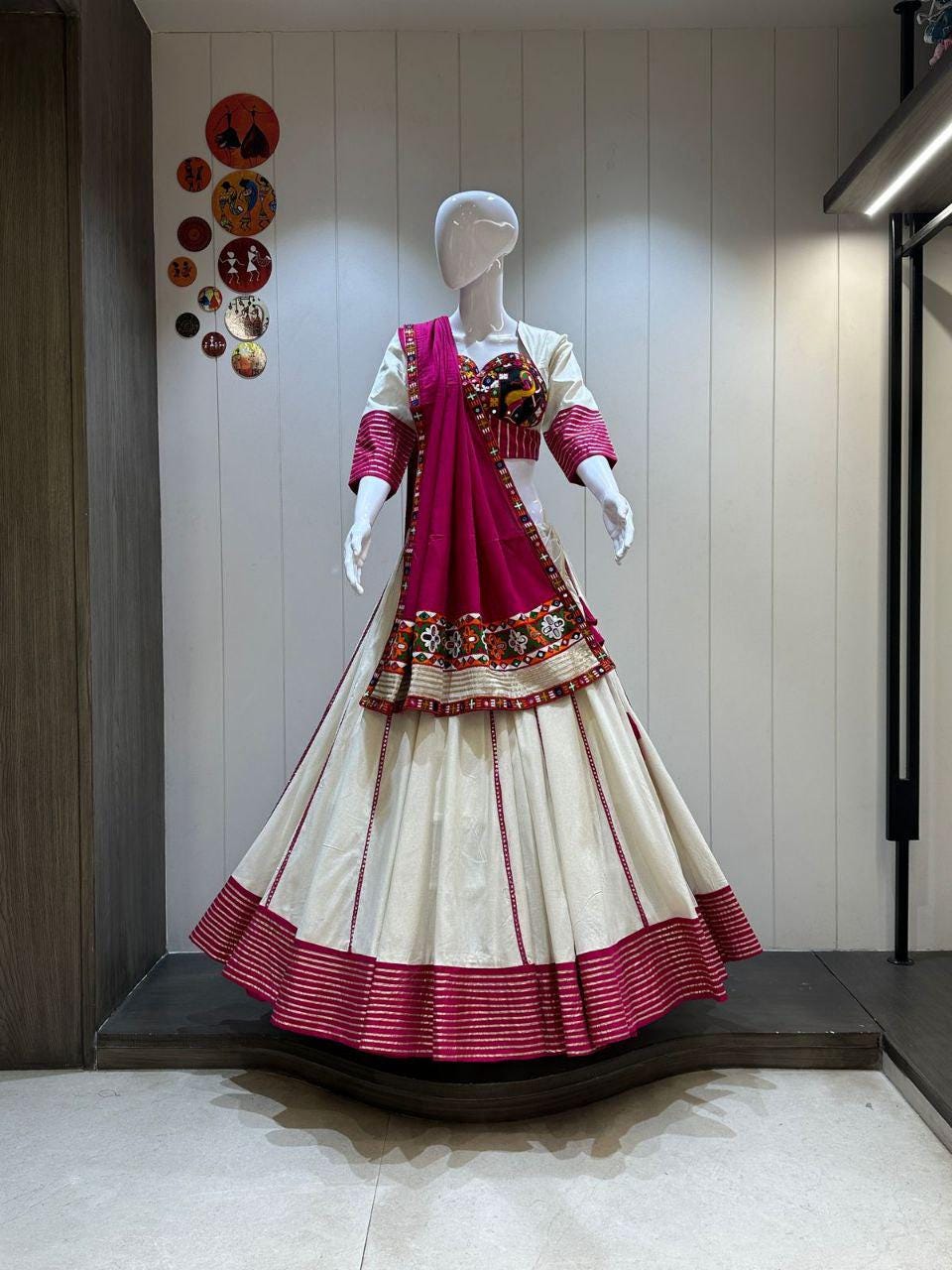 Designer Chaniya Choli for Navratri Patola Lehenga Festival outfit Gamthi Work Garba Night