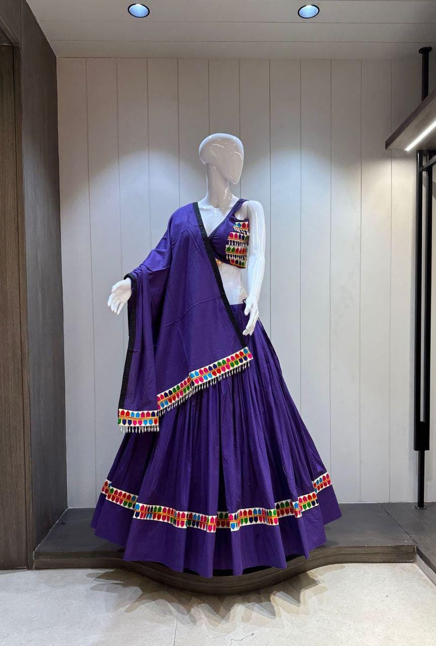 Designer Chaniya Choli for Navratri Patola Lehenga Festival outfit Gamthi Work Garba Night
