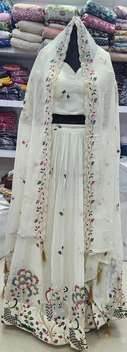 Geroget Chaniya With Multi Rainbow Sequance Work Lehenga Choli