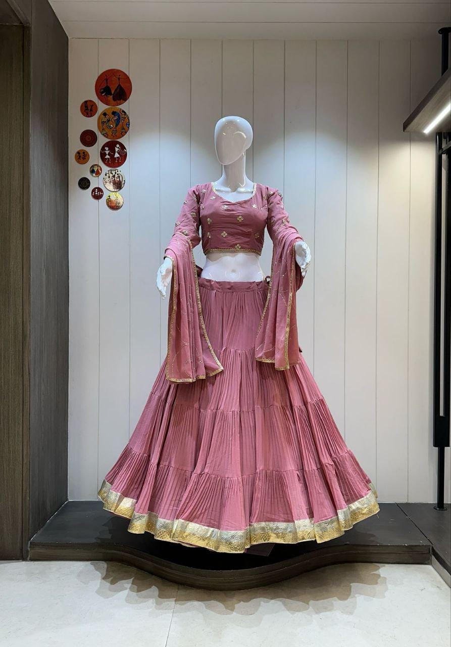 Designer Chaniya Choli for Navratri Patola Lehenga Festival outfit Gamthi Work Garba Night