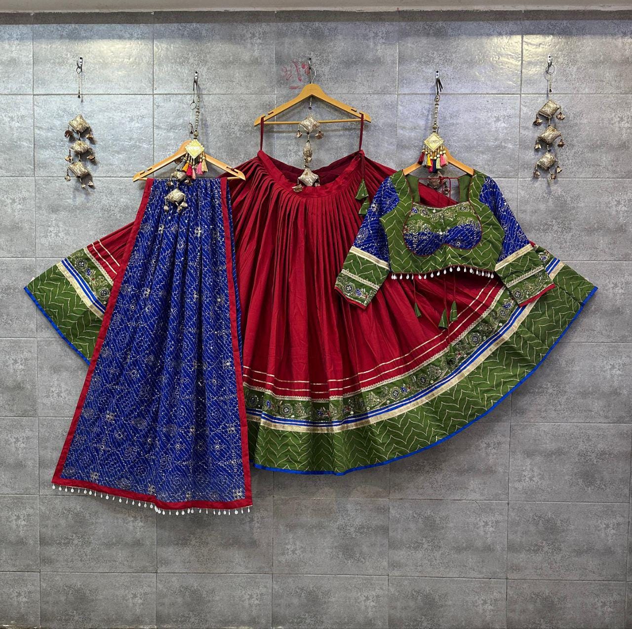 Designer Chaniya Choli for Navratri Patola Lehenga Festival outfit Gamthi Work Garba Night