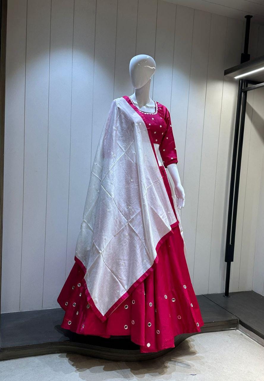 Designer Chaniya Choli for Navratri Patola Lehenga Festival outfit Gamthi Work Garba Night