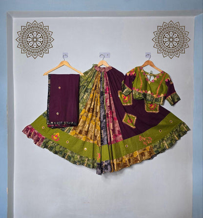 Pure Jaam Cotton Fabric Skirt With Heavy South Print Gamthi Lace And Heavy Lining Chaniya Choli