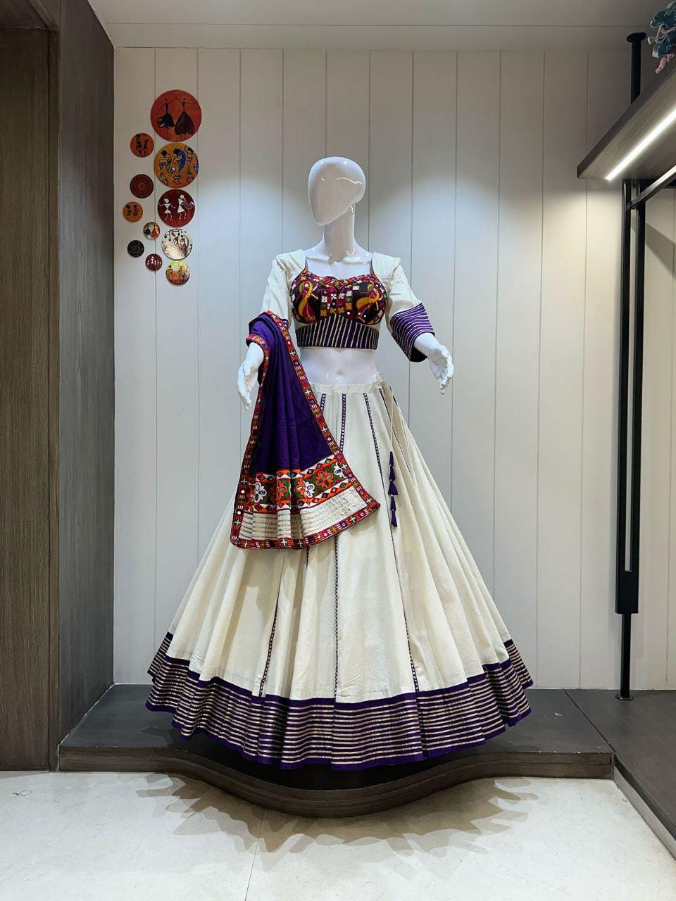 Designer Chaniya Choli for Navratri Patola Lehenga Festival outfit Gamthi Work Garba Night