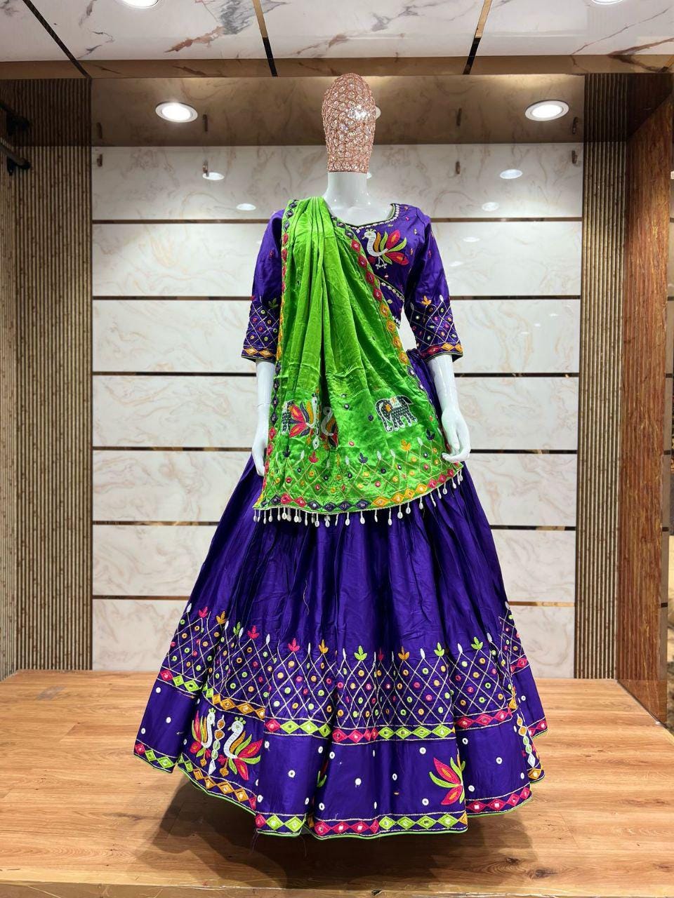 Double Mor With Pure Jam Sharti Cotton  With Patching Work Dupatta With Designer Blouse