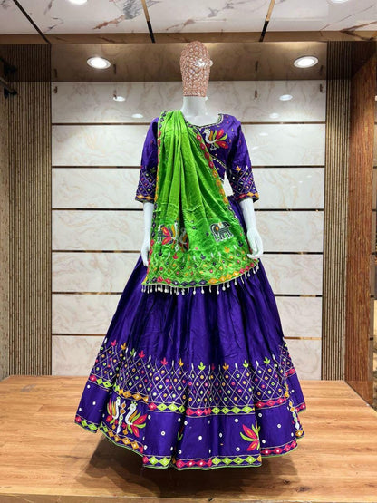 Double Mor With Pure Jam Sharti Cotton  With Patching Work Dupatta With Designer Blouse