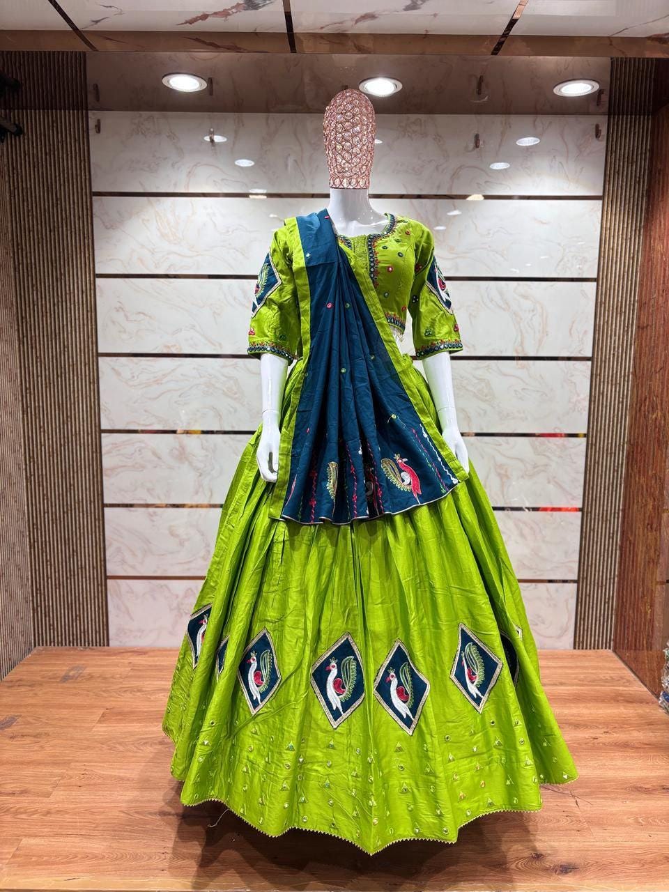 Multi Designer Pure Rayon Cotton Bandhni Print Chaniya Choli