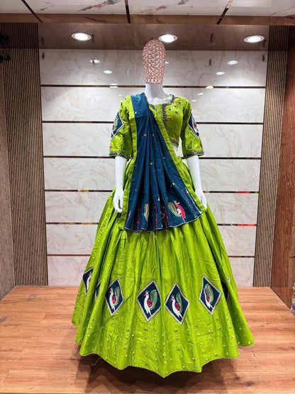 Multi Designer Pure Rayon Cotton Bandhni Print Chaniya Choli