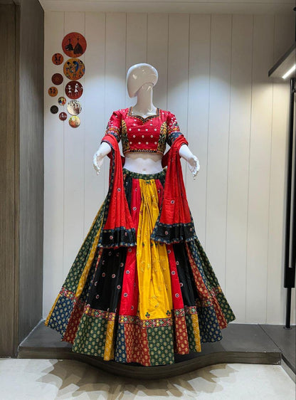 Designer Chaniya Choli for Navratri Patola Lehenga Festival outfit Gamthi Work Garba Night