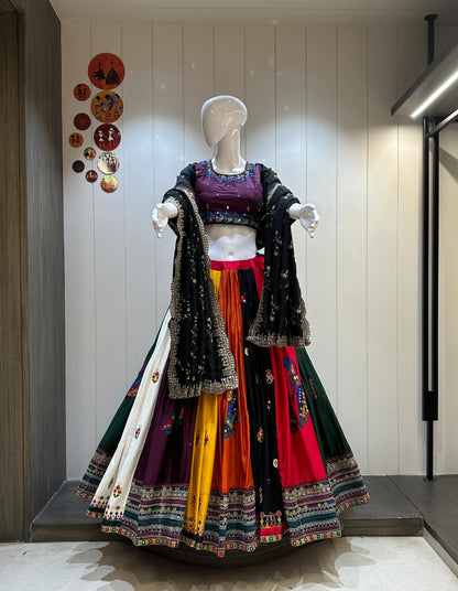 Pink Chaniya Choli for Navratri Patola Lehenga 3 pc Readymade garba Lehenga Festival outfit Gamthi Work Garba Night lehenga ready to wear