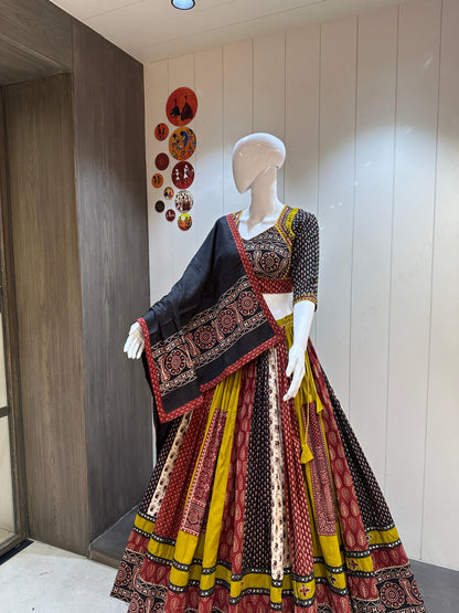 DesignerChaniya Choli for Navratri Patola Lehenga 3 pc Readymade garba Lehenga Festival outfit Gamthi Work Garba Night lehenga ready to wear