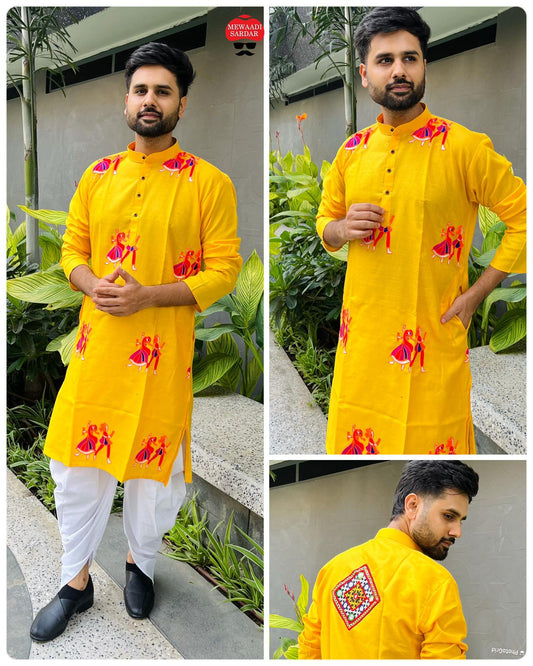 Men's Heavy Chikankari Mirror Work Kurta Pajama Set Indian Navratri Kurta Wedding & Ceremony Outfit