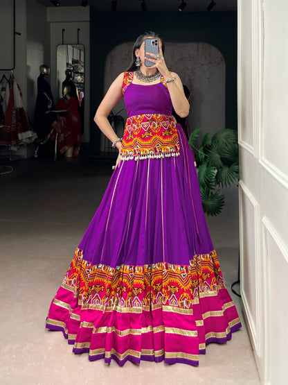 DesignerChaniya Choli for Navratri Patola Lehenga 3 pc Readymade garba Lehenga Festival outfit Gamthi Work Garba Night lehenga ready to wear