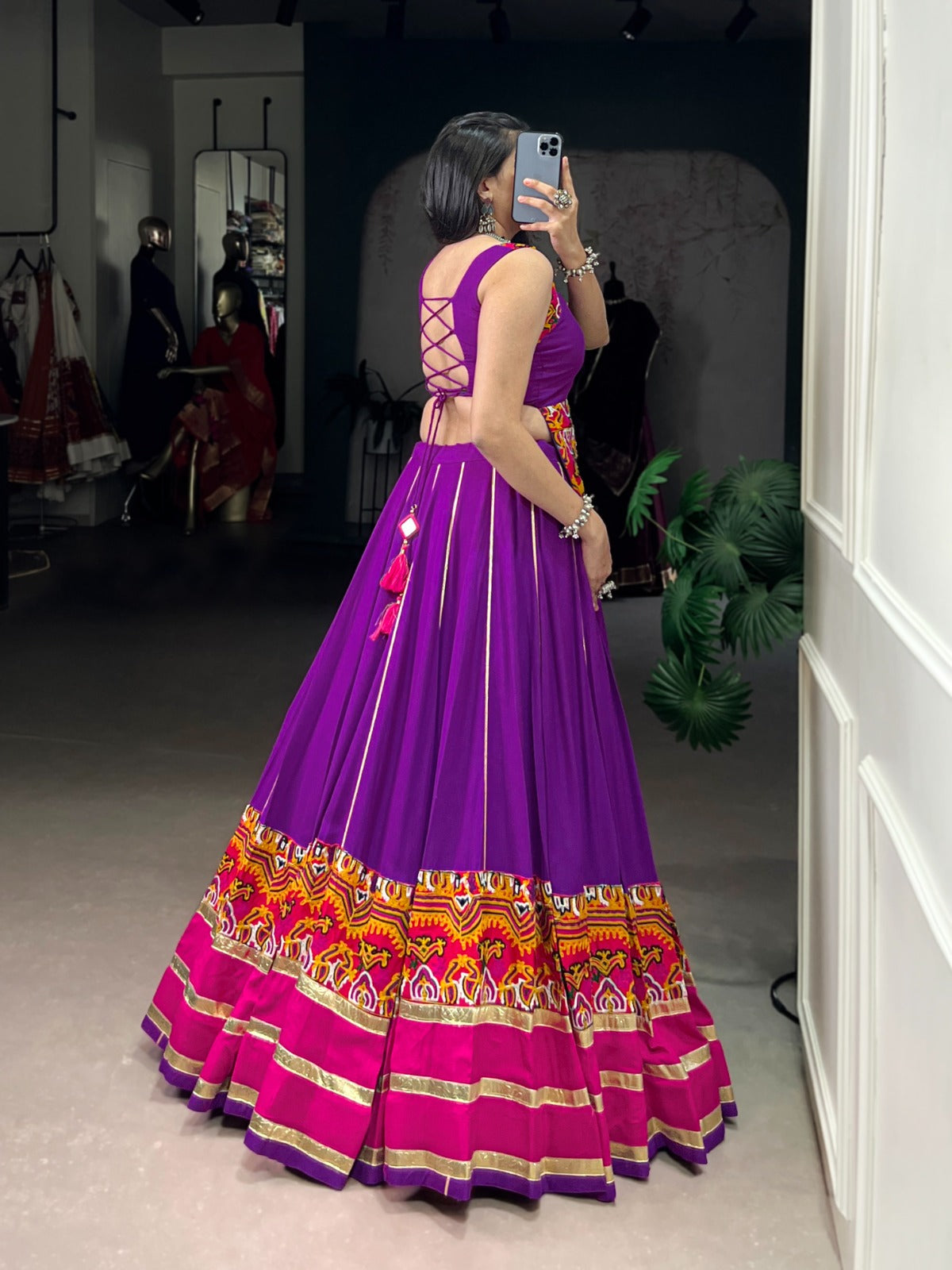 DesignerChaniya Choli for Navratri Patola Lehenga 3 pc Readymade garba Lehenga Festival outfit Gamthi Work Garba Night lehenga ready to wear