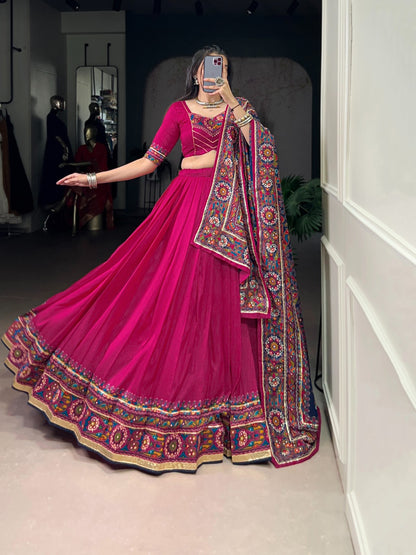 DesignerChaniya Choli for Navratri Patola Lehenga 3 pc Readymade garba Lehenga Festival outfit Gamthi Work Garba Night lehenga ready to wear