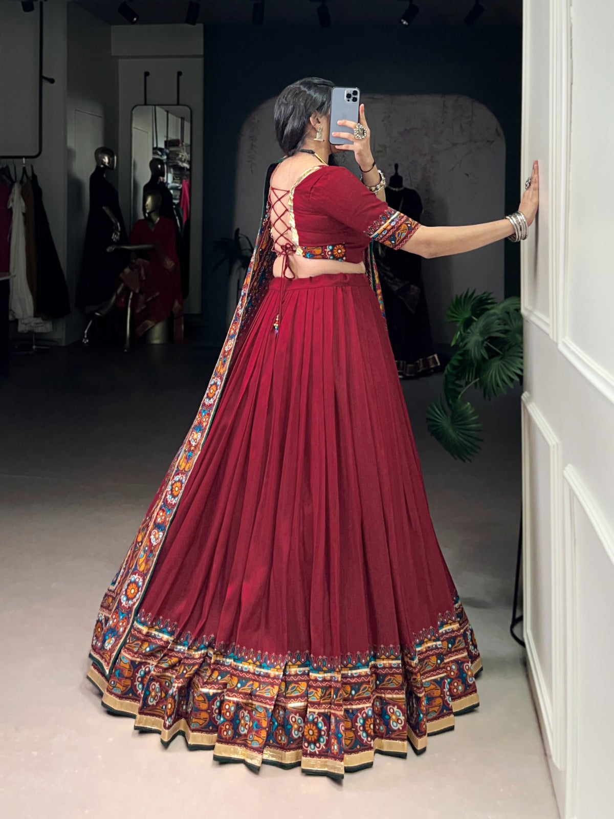 DesignerChaniya Choli for Navratri Patola Lehenga 3 pc Readymade garba Lehenga Festival outfit Gamthi Work Garba Night lehenga ready to wear