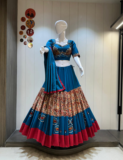 Designer Chaniya Choli for Navratri Patola Lehenga 3 pc Readymade garba Lehenga Festival outfit Gamthi Work Garba Night lehenga ready 2 wear