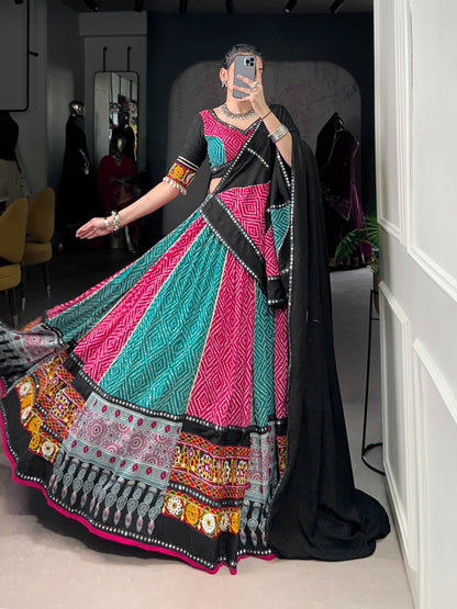 DesignerChaniya Choli for Navratri Patola Lehenga 3 pc Readymade garba Lehenga Festival outfit Gamthi Work Garba Night lehenga ready to wear