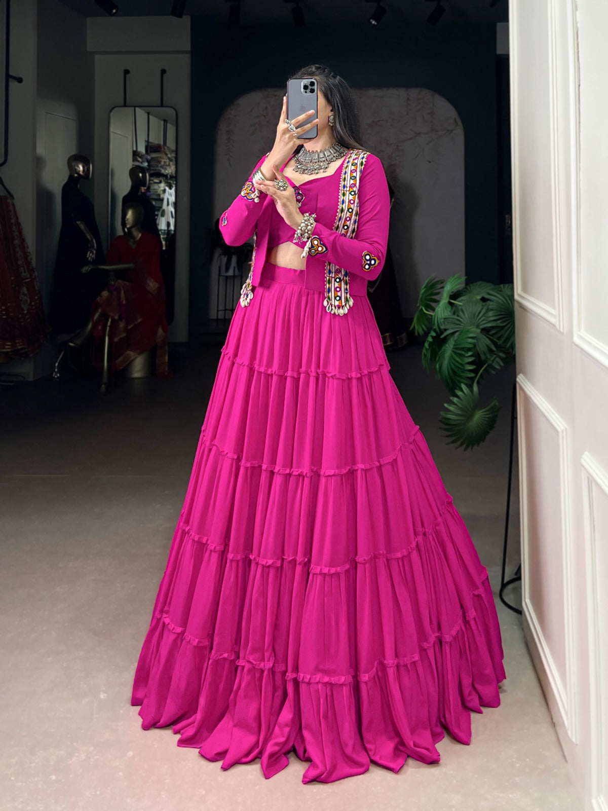 DesignerChaniya Choli for Navratri Patola Lehenga 3 pc Readymade garba Lehenga Festival outfit Gamthi Work Garba Night lehenga ready to wear