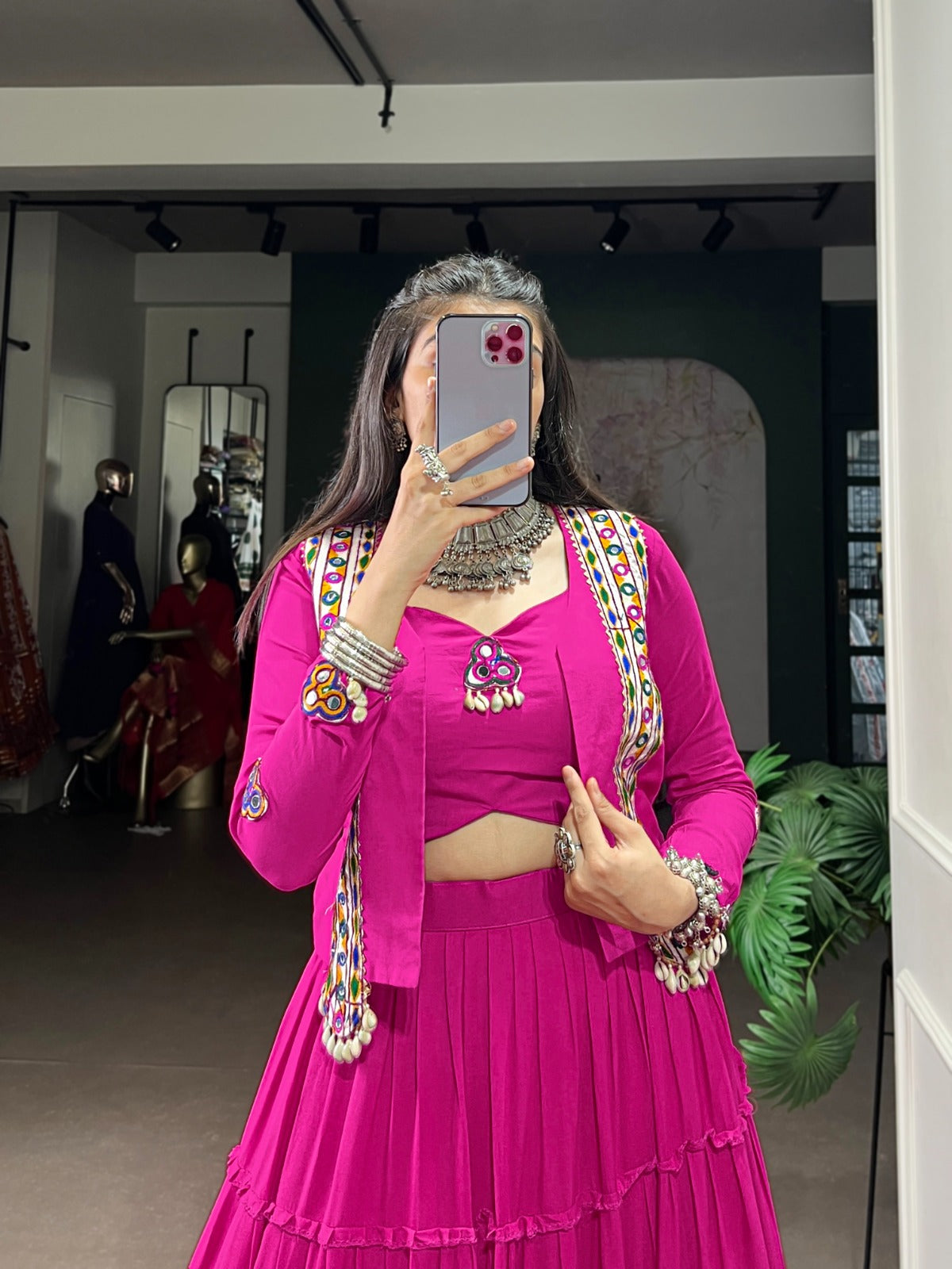 DesignerChaniya Choli for Navratri Patola Lehenga 3 pc Readymade garba Lehenga Festival outfit Gamthi Work Garba Night lehenga ready to wear