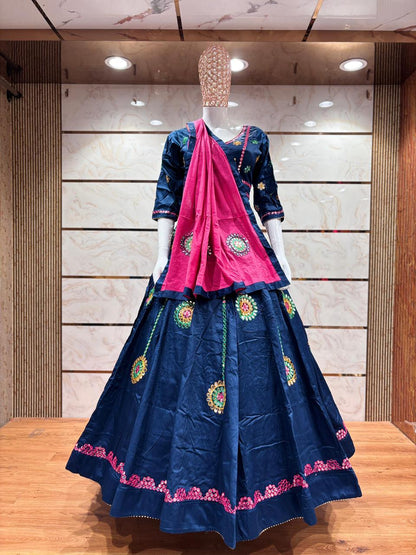 Designer Chaniya Choli for Navratri Patola Lehenga Festival outfit Gamthi Work Garba Night
