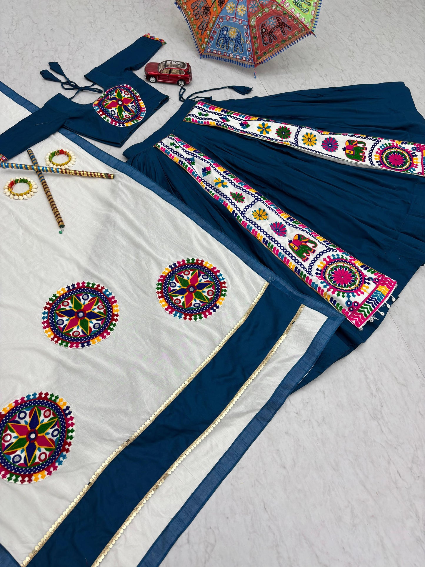 Designer Chaniya Choli for Navratri Patola Lehenga Festival outfit Gamthi Work Garba Night