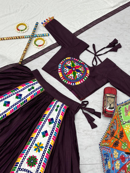 Designer Chaniya Choli for Navratri Patola Lehenga Festival outfit Gamthi Work Garba Night