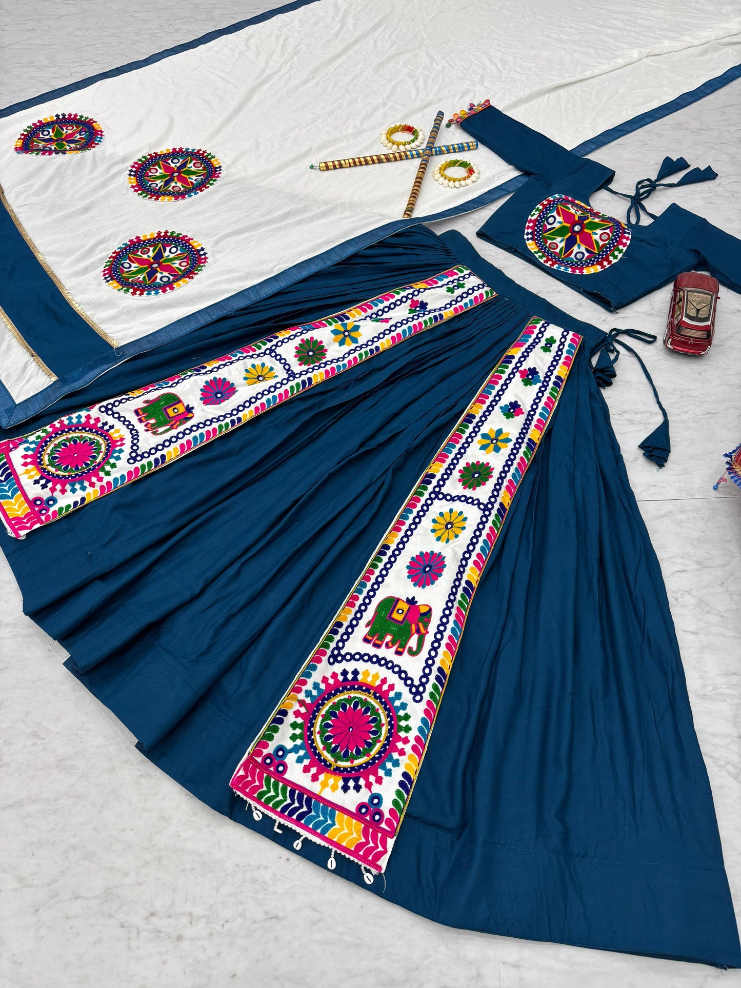 Designer Chaniya Choli for Navratri Patola Lehenga Festival outfit Gamthi Work Garba Night